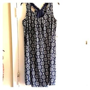 A-line navy dress